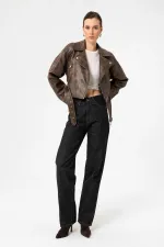 Débardeur court côtelé Antioch Ecru pour femme