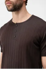 Antioch Coffee Textured Men's Knit T-Shirt
