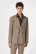 Antioch Vizon Rahat Kruvaze Çizgili Erkek Blazer Ceket