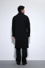 Antioch Black Belted Oversize Men's Coat Antioch Black Belted Oversize Men's Coat