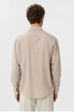 Antioch Beige Linen Blend Men's Shirt