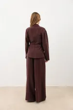 Veste cintrée drapée bordeaux Antioch