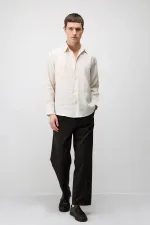 Antioch Beige Modal Blend Relax Fit Men's Shirt