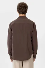 Antioch Kahve Relax Fit Modal Kumaş Erkek Gömlek