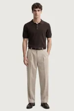 T-shirt homme Antioch Coffee en maille texturée à col polo