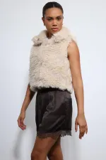Antioch Off-White Plush Look Vest
