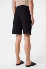 Short plissé taille haute noir Antioch pour homme