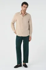 Chemise à manches longues beige clair Antioch pour homme
