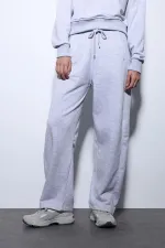 Pantalon de survêtement Antioch Grey Melange Basic à jambes droites pour femme