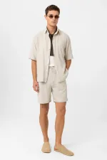 Chemise homme décontractée en lin mélangé Antioch Stone