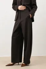 Pantalon large pour femme Antioch Coffee avec stylos