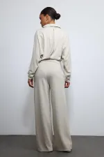 Antioch Taş Geniş Paça Çizgili Eşofman Takım