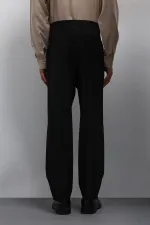 Antioch Black Relax Fit Pleated Men's Trousers