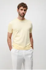 Antioch Sarı Comfort Slim Triko T-Shirt