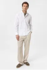 Antioch White Linen Blend Men's Shirt