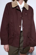 Antioch Bordo Kontrast Yaka Kadın Ceket