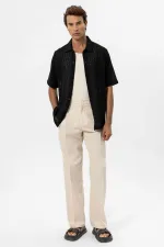 Chemise homme Antioch noire texturée au crochet