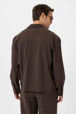 Antioch Coffee Relax Fit Modal Fabric Men's Shirt