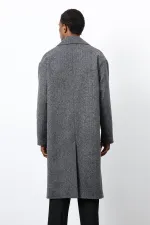 Manteau homme Antioch gris coupe décontractée à chevrons