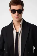 Veste blazer pour homme Antioch noire coupe décontractée en lin mélangé