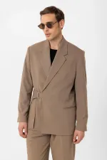 Antioch Vizon Kuşaklı Relax Fit Erkek Blazer Ceket