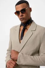 Antioch Beige Double-Breasted Unlined Men's Blazer Jacket