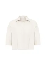 Chemise texturée courte Antioch écru pour femme