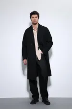 Antioch Black Belted Oversize Men's Coat Antioch Black Belted Oversize Men's Coat