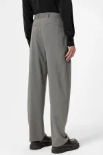 Antioch Gri Yüksek Bel Kemerli Erkek Pantolon