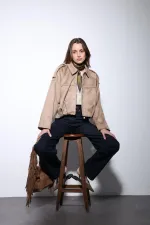 Antioch Taş Süet Görünümlü Bomber Kadın Mont