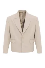 Antioch Bej Crop Fit Erkek Blazer Ceket