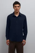 Antioch Navy Blue Technical Regular Fit Men's Shirt