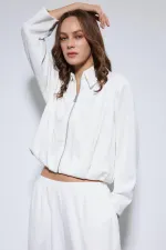 Antioch Off-White Voluminous Jacket and Sweatpants Set with Elasticated Hem