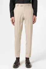 Antioch Beige Classic High-Waisted Men's Trousers