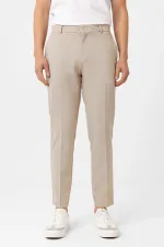 Antioch Beige Slim Fit Comfort Men's Trousers
