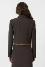 Antioch Khaki Crop Women's Blazer Jacket