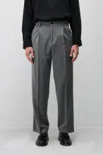 Pantalon plissé Antioch Grey Relax Fit pour homme