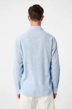 Antioch Blue Relax Fit Textured Men's Shirt