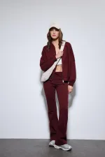 Antioch Burgundy Bomber Jacket and Flare Pants Set