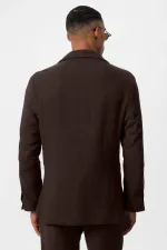 Antioch Kahve Astarsız Torba Cepli Erkek Blazer Ceket