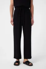 Antioch Black Linen Blend Men's Jogger Pants