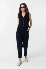 Antioch Lacivert Yırtmaçlı Kadın Yelek