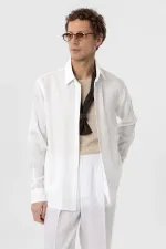 Antioch White Relax Fit Lyocell Fabric Men's Shirt