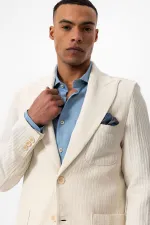 Antioch Beige Unlined Men's Blazer Jacket with Patch Pockets