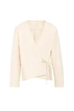 Antioch Ekru Bağlamalı Kimono Kadın Gömlek