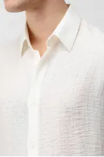 Antioch Ekru Crinkled Relax Fit Erkek Gömlek