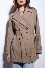 Antioch Vizon Süet Görünümlü Kadın Trençkot