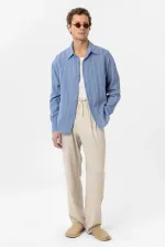 Antioch Bebe Blue Textured Jacquard Cotton Boys' Shirt