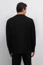 Antioch Black Textured V-Neck Men's Sweater