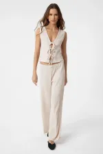 Ensemble Antioch écru texturé pour femme avec détail de cravate